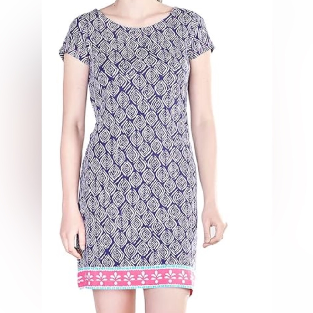 Hatley Blue and Pink Patterned Midi Dress
